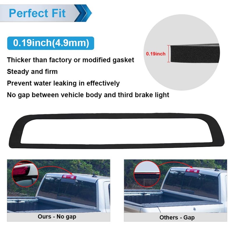 MbuyDIY 3rd Third Brake Light Gasket Seal Compatible with 2014-2018 Chevy Silverado 1500 GMC Sierra 2500HD 3500HD High Mount Stop Lamp Assembly, Single-Sided Adhesive - Image 4